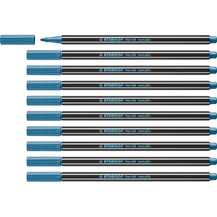 STABILO Fasermaler Pen 68 metallic, metallic-blau