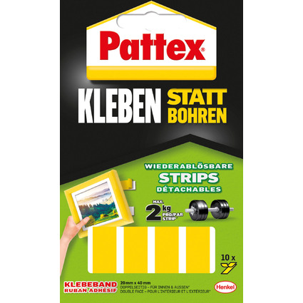 Pattex Montage Klebe-Strips, wieder ablsbar, gelb
