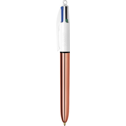 BIC Druckkugelschreiber 4 Colours Shine, 0,32 mm, rosegold