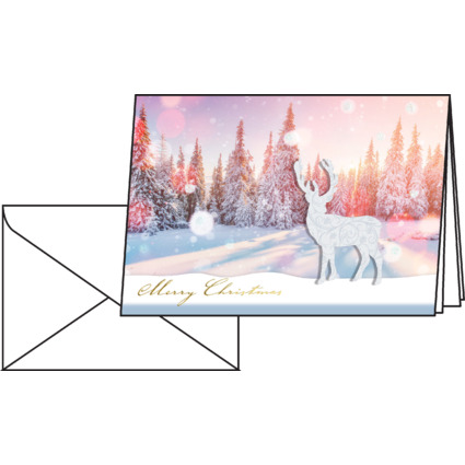 sigel Weihnachtskarte "Snow Deer", A6, 250 g/qm