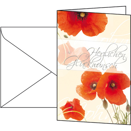 sigel Glckwunschkarte "Red Poppies", (B)115 x (H)170 mm
