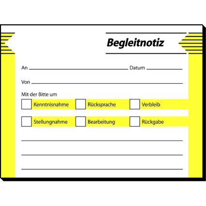 sigel Haftformular "Begleitnotiz", 100 x 75 mm, 50 Blatt