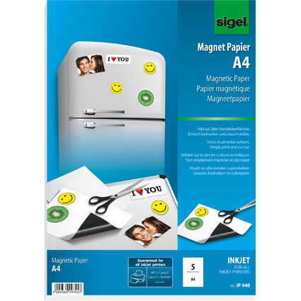 sigel Inkjet-Magnet-Papier, spezialbeschichtet, DIN A4