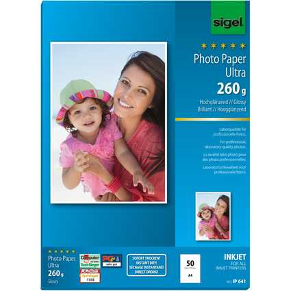 sigel Ultra-Foto-Papier, DIN A4, hochglnzend, 260 g/qm