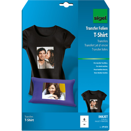sigel T-Shirt Inkjet-Transfer-Folien, fr dunkle Textilien