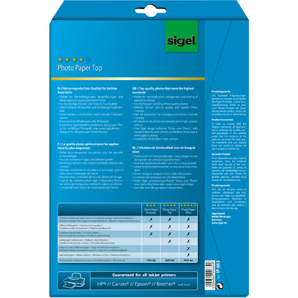 sigel InkJet-Top-Foto-Papier, DIN A4, hochglnzend, 125 g/qm