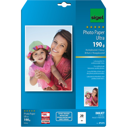 sigel Ultra-Foto-Papier, DIN A4, hochglnzend, 190 g/qm