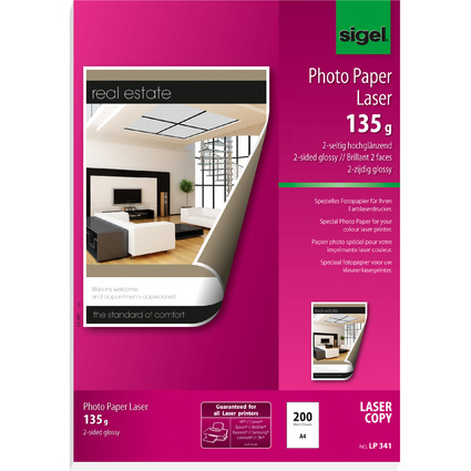 sigel Foto-Papier, DIN A4, 135 g/qm, 2-seitig glossy