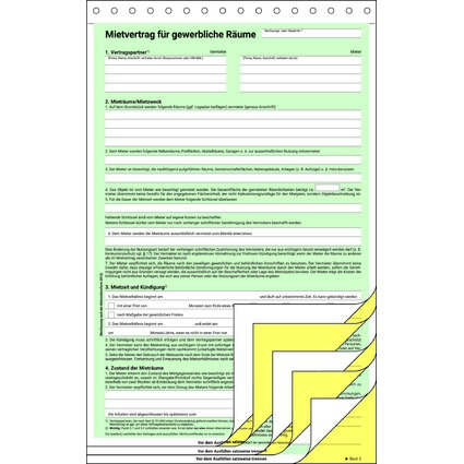sigel Vordruck "Mietvertrag", fr gewerbliche Rume, A4, SD