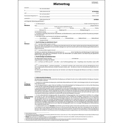 sigel Vordruck "Mietvertrag", A4, 4-seitig