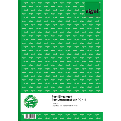 sigel Formularbuch "Post-Eingang/Post-Ausgang", A4, 50 Blatt