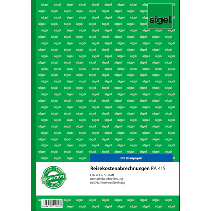 sigel Formularbuch "Reisekostenabrechnung", A4, 50 Blatt