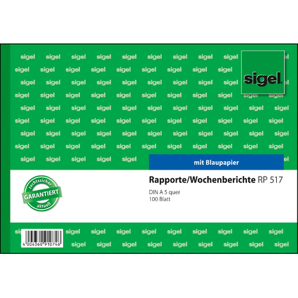 sigel Formularbuch "Rapport/Wochenbericht", A5 quer