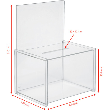 sigel Aktionsbox, Acryl, glasklar, (B)17 x (T)23 x (H)30 cm