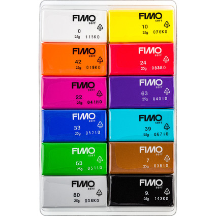 FIMO SOFT Modelliermasse-Set "Basic", 12er Set