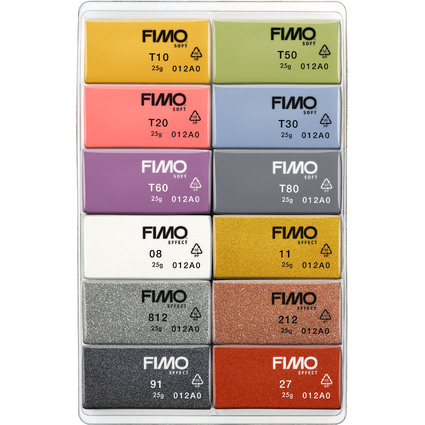 FIMO SOFT Modelliermasse-Set "Fashion", 12er Set