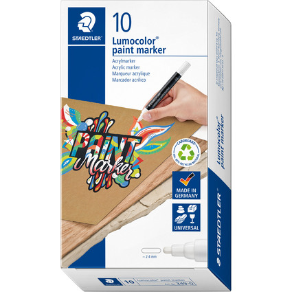 STAEDTLER Acrylmarker Lumocolor paint marker, wei