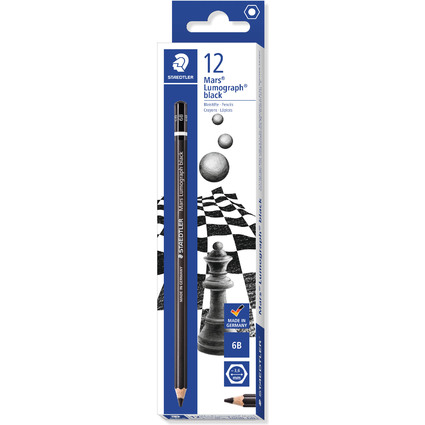 STAEDTLER Bleistift Mars Lumograph black, Hrtegrad: 6B