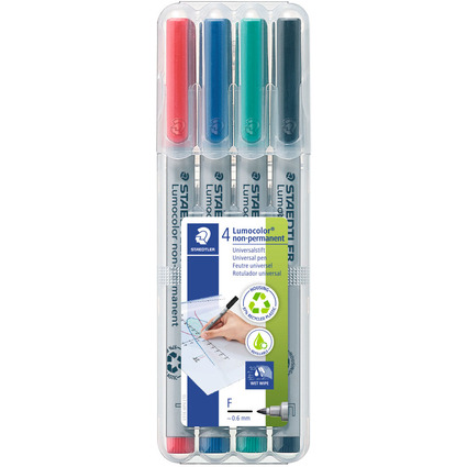 STAEDTLER Lumocolor NonPermanent-Marker 316F, 4er Etui