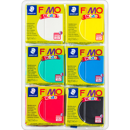 FIMO kids Modelliermasse-Set Colour Pack "basic", 6er Set
