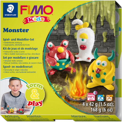 FIMO kids Modellier-Set Form & Play "Monster", Level 1