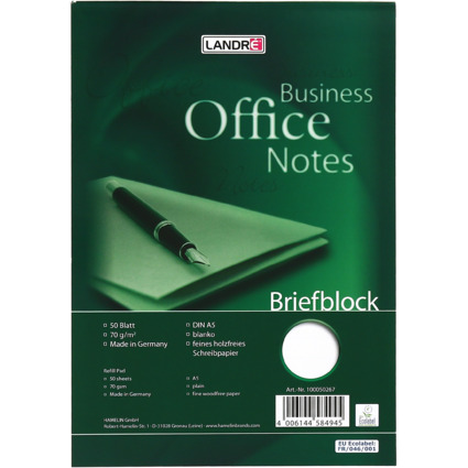 LANDR Briefblock "Business Office Notes", DIN A5, blanko