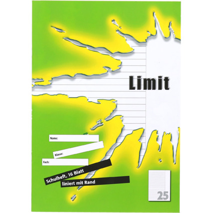 Limit Schulheft, DIN A4, Lineatur 25 / 9 mm liniert