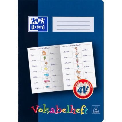 Oxford Vokabelheft, Lineatur: 4V, DIN A4, 16 Blatt