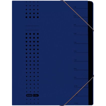 ELBA chic-Ordnungsmappe, A4 dunkelblau, Fcher 1-12, Karton