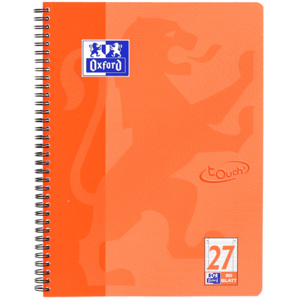 Oxford Collegeblock Touch, A4+, liniert, 80 Blatt, koralle
