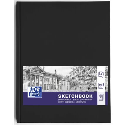 Oxford Skizzenbuch Hardcover, DIN A4, 96 Blatt, schwarz