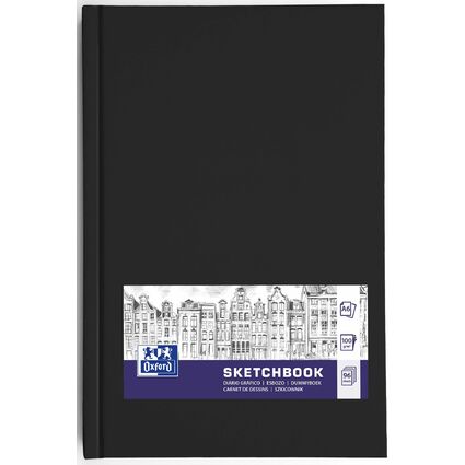 Oxford Skizzenbuch Hardcover, DIN A6, 96 Blatt, schwarz