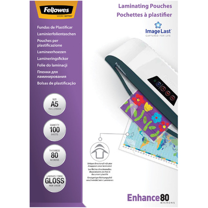 Fellowes Laminierfolientasche, DIN A5, glnzend, 160 mic