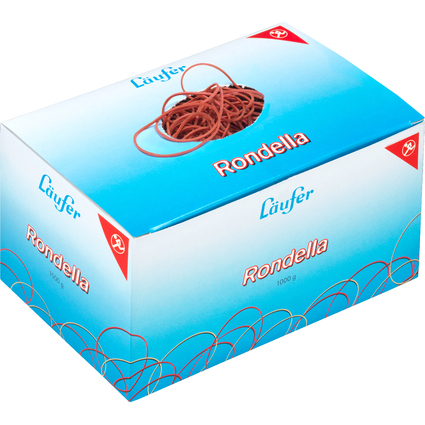 Lufer Gummiringe RONDELLA im Karton, rot, 65 mm, 1.000 g