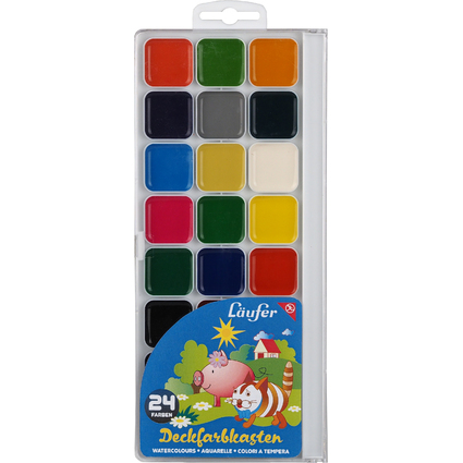 Lufer Deckfarbkasten, 24 Farben, aus Kunststoff