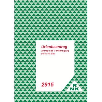 Verlag Vordruck ´Urlaubsantrag´ Block DIN A5 2915 RNK 