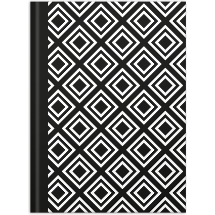 RNK Verlag Notizbuch "Black & White Rhombus", DIN A5, dotted