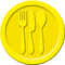 sigel Wertmarken "Essen", aus Kunststoff, gelb