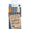 STAEDTLER Pinselstift metallic brush, 6er Etui +Pigmentliner