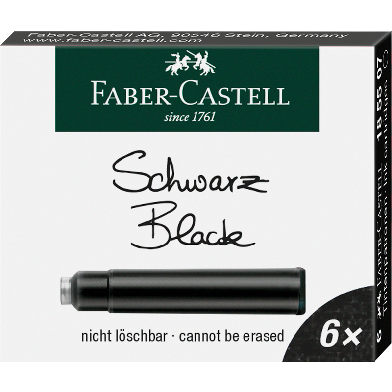 fabercastell tintenpatronen standard schwarz 185507 bei