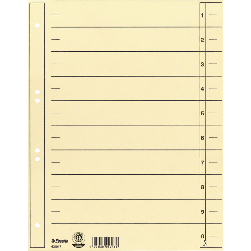 ESSELTE Trennblatt  A4 chamois