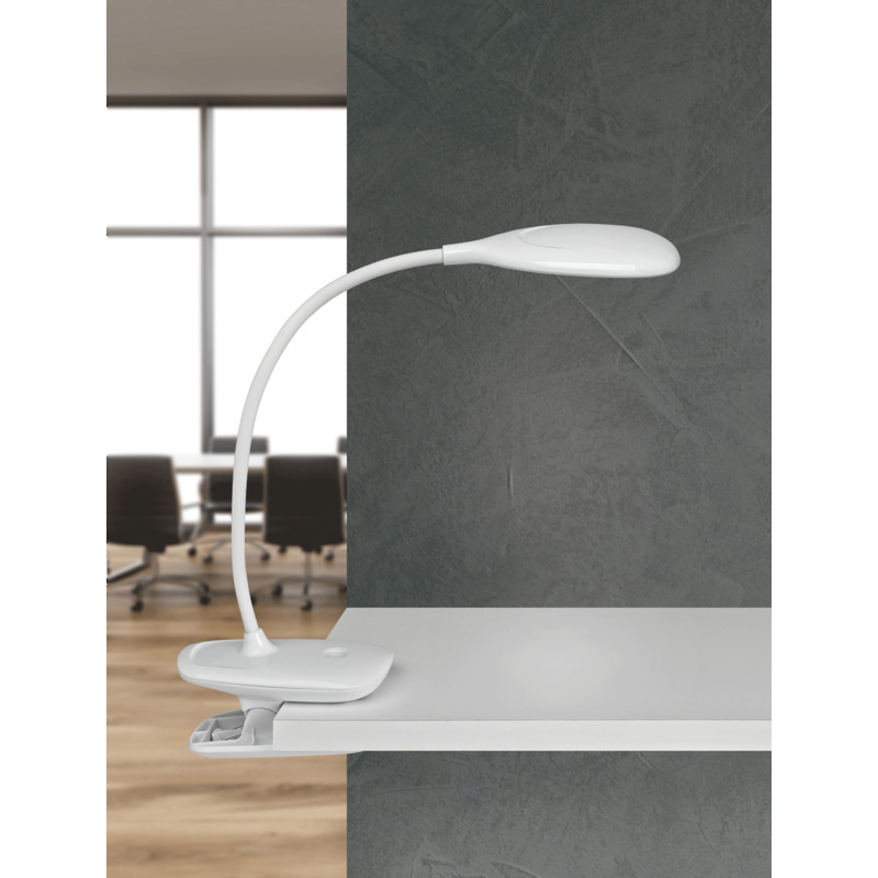 2 x LED Schwanenhalslampe 2-Arm weiß mit Netzteil und USB Leselampe Klemmlampe 