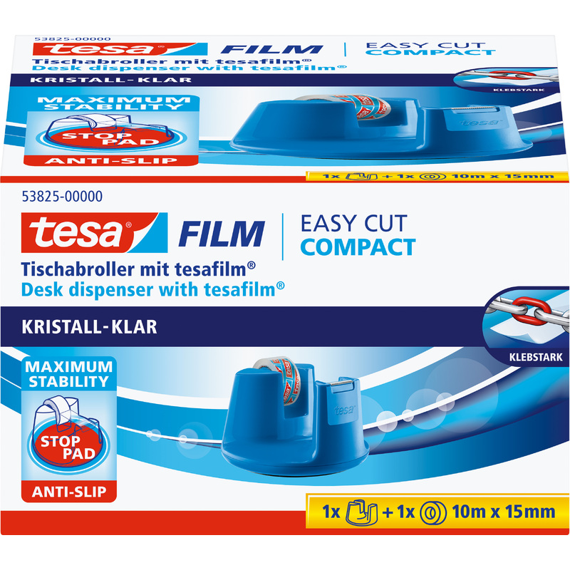 blau tesa Tischabroller Easy Cut Compact bestückt 
