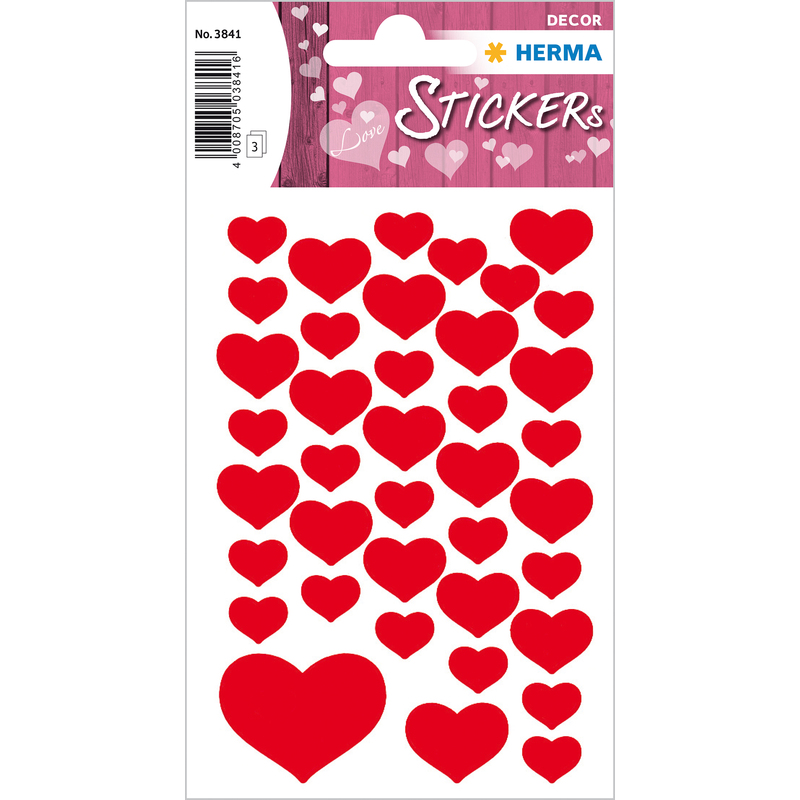 HERMA Sticker DECOR "Kleine Herzen" 3 Blatt à 39 Sticker 