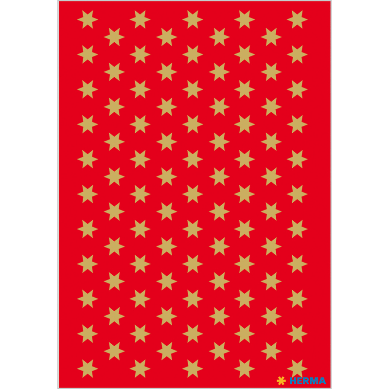 HERMA Weihnachts-Sticker DECOR "Sterne" 21 mm gold 3 Blatt à 20 Sticker 
