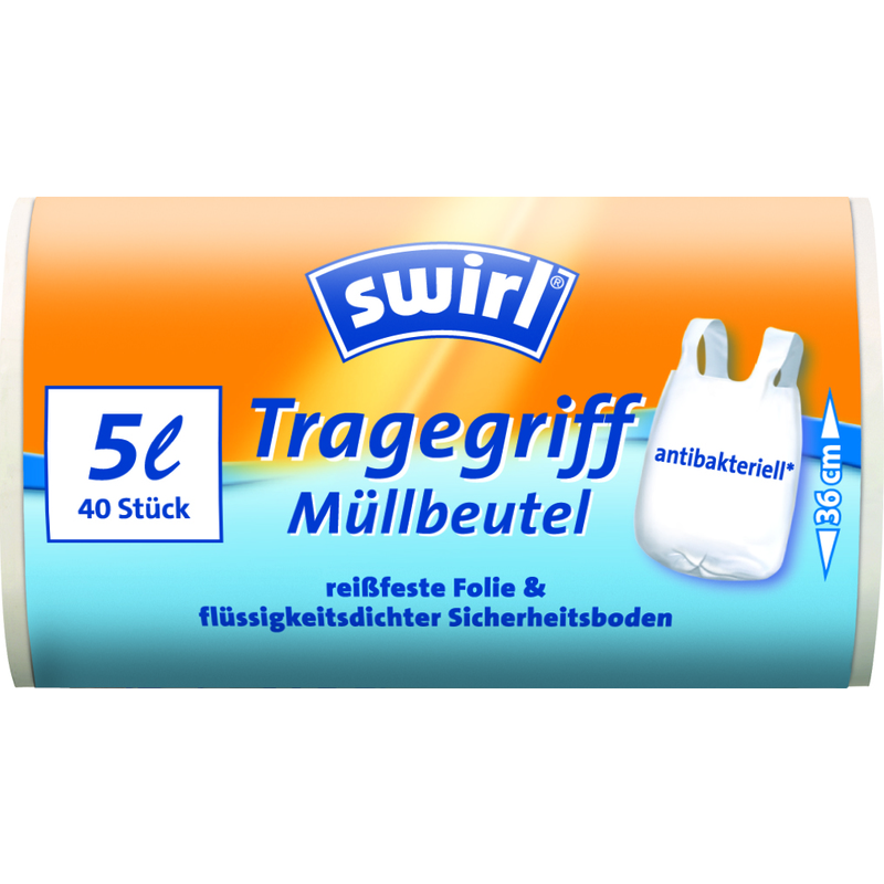 10 Liter mit Tragegriff transparent swirl Mülleimerbeutel 10 Liter mit Tragegriff transparent swirl Mülleimerbeutel