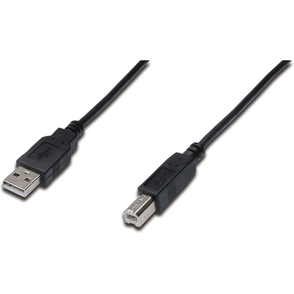 DIGITUS USB 2.0 Kabel, USB-A Stecker - USB-B Stecker, 3,0 m