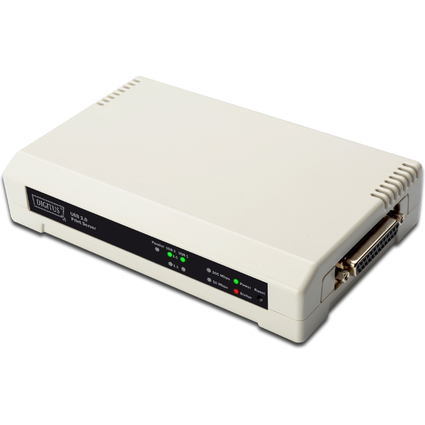 DIGITUS Desktop Fast Ethernet Printserver, 3 Port, wei