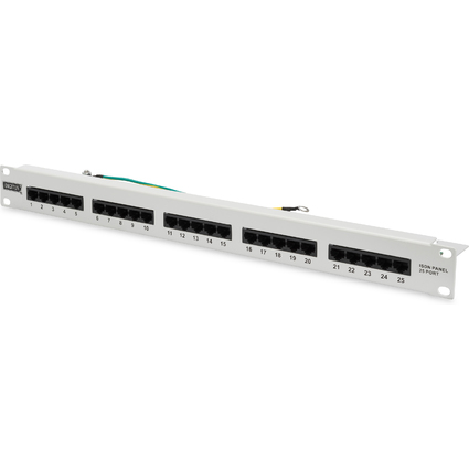 DIGITUS 19" ISDN Patch Panel Kat. 3, 25 x RJ45, 1 HE