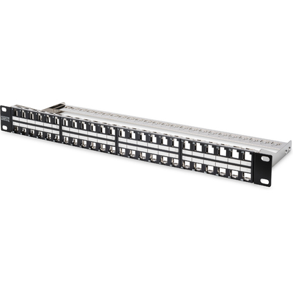 DIGITUS 19" Modular Patch Panel Kat.6A, 48 Port, schwarz